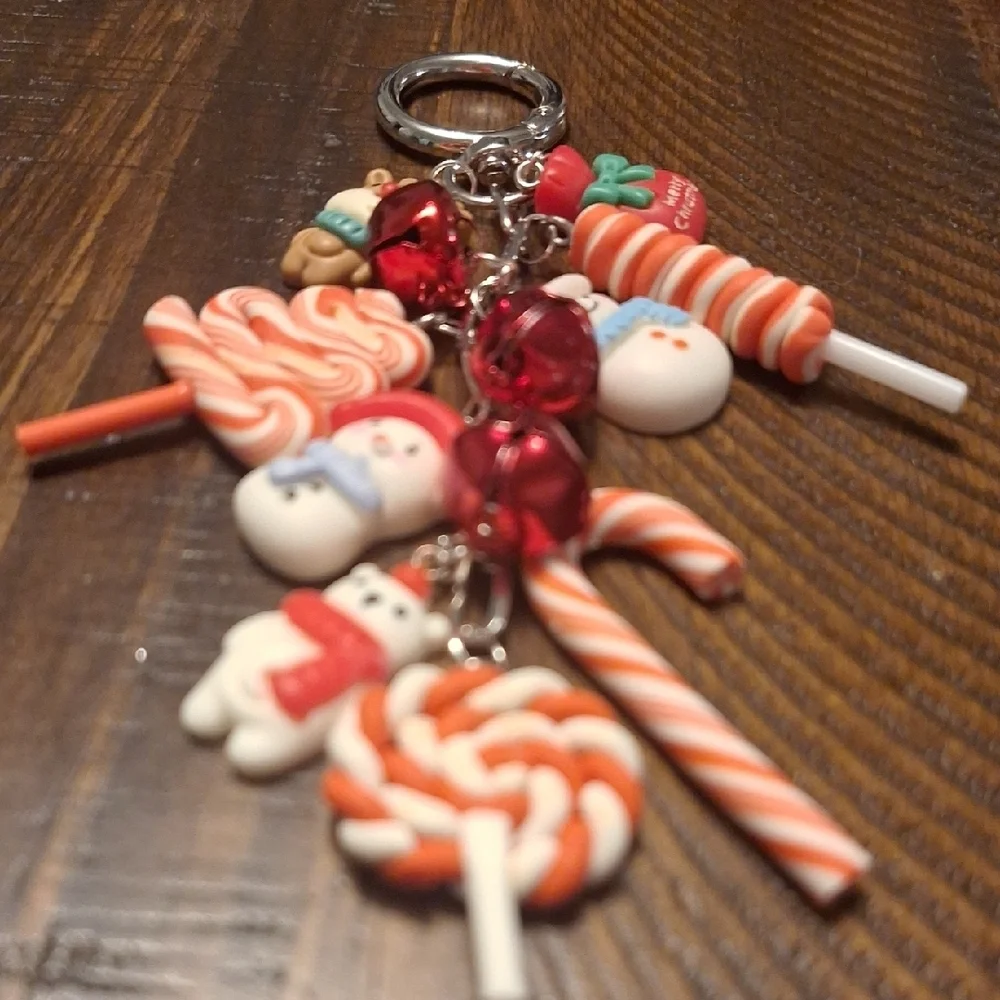 Festive Holiday Keychain with Charms